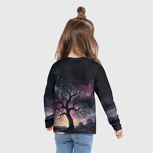 Детский лонгслив Дерево под звездами / 3D-принт – фото 6