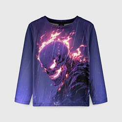 Лонгслив детский Ghost Rider - Neon rain, цвет: 3D-принт
