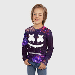 Лонгслив детский Праздничный Marshmello, цвет: 3D-принт — фото 2