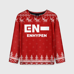 Лонгслив детский Новогодний Enhypen с оленями, цвет: 3D-принт