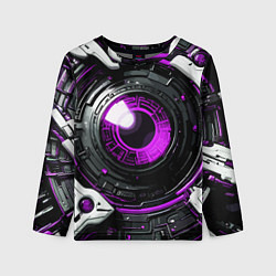 Лонгслив детский Фиолетовая сфера киберпанк, цвет: 3D-принт