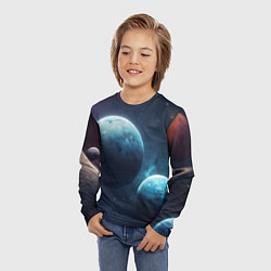 Лонгслив детский Космос планеты, цвет: 3D-принт — фото 2