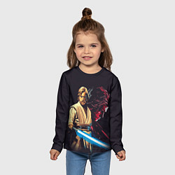Лонгслив детский Оби Ван и Энакин - Звездные войны, цвет: 3D-принт — фото 2