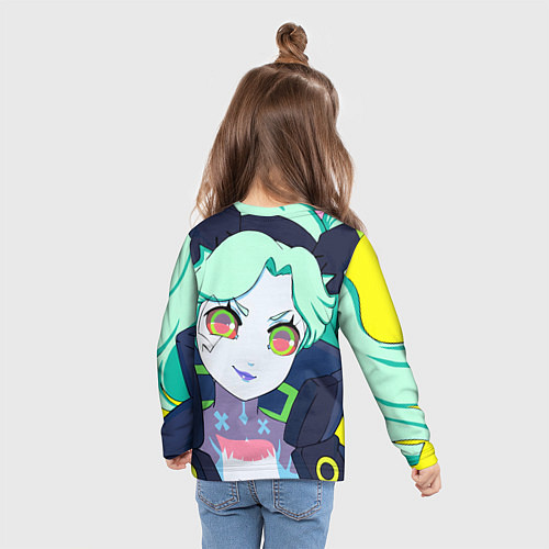 Детский лонгслив Ребекка - киберпанк / 3D-принт – фото 6