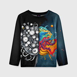 Лонгслив детский Креативный мозг, цвет: 3D-принт