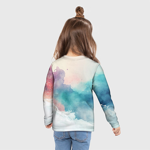 Детский лонгслив Новогодний олень / 3D-принт – фото 6