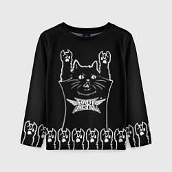 Лонгслив детский Babymetal - кот рок, цвет: 3D-принт