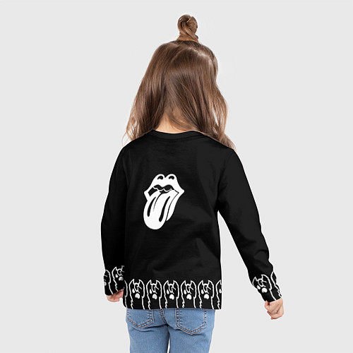 Детский лонгслив Rolling Stones: cat rock / 3D-принт – фото 6
