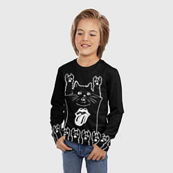 Лонгслив детский Rolling Stones: cat rock, цвет: 3D-принт — фото 2