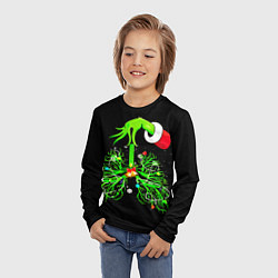 Лонгслив детский Гринч похищает сердца, цвет: 3D-принт — фото 2