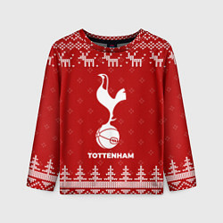 Лонгслив детский Новогодний Tottenham с оленями, цвет: 3D-принт