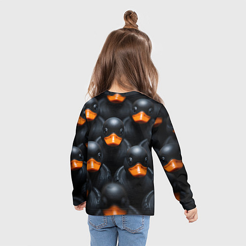 Детский лонгслив Черные уточки / 3D-принт – фото 6