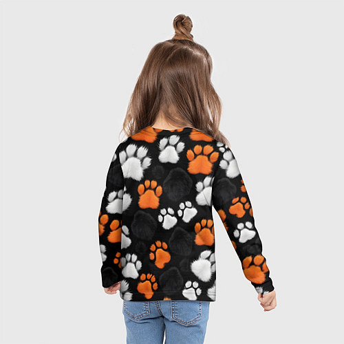 Детский лонгслив Мохнатые лапки / 3D-принт – фото 6