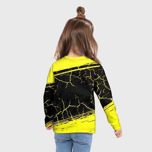 Детский лонгслив Ведьмак трещины текстура / 3D-принт – фото 6