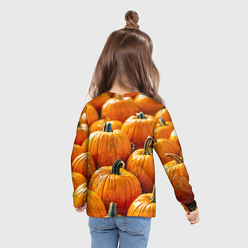 Детский лонгслив Много тыкв / 3D-принт – фото 6
