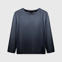 Лонгслив детский Тёмный серо-синий градиент текстурированный с узор, цвет: 3D-принт