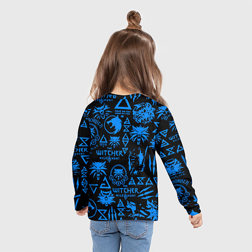 Детский лонгслив The Witcher logo pattern / 3D-принт – фото 6