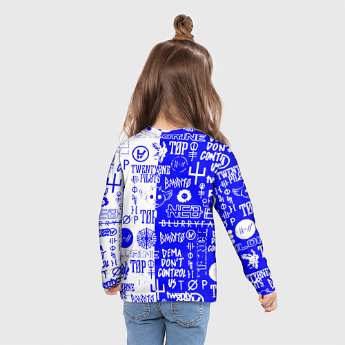 Детский лонгслив Twenty one pilots лого / 3D-принт – фото 6