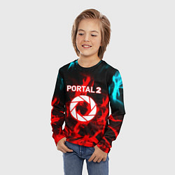 Лонгслив детский Portal flame steel game, цвет: 3D-принт — фото 2
