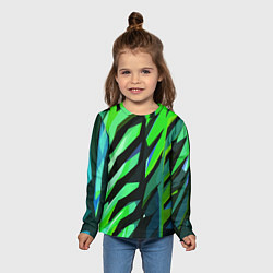 Лонгслив детский Чёрно-зелёная абстракция, цвет: 3D-принт — фото 2