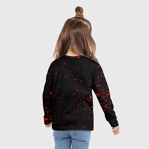 Детский лонгслив Кровавый самурай и луна / 3D-принт – фото 6