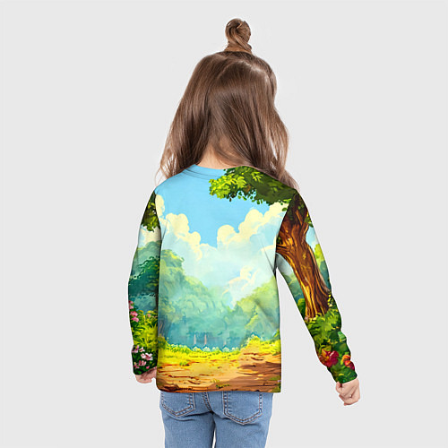 Детский лонгслив Слоненок в лесу / 3D-принт – фото 6