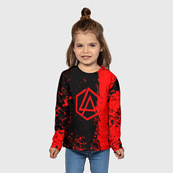 Лонгслив детский Linkin park краски всплеск текстура, цвет: 3D-принт — фото 2