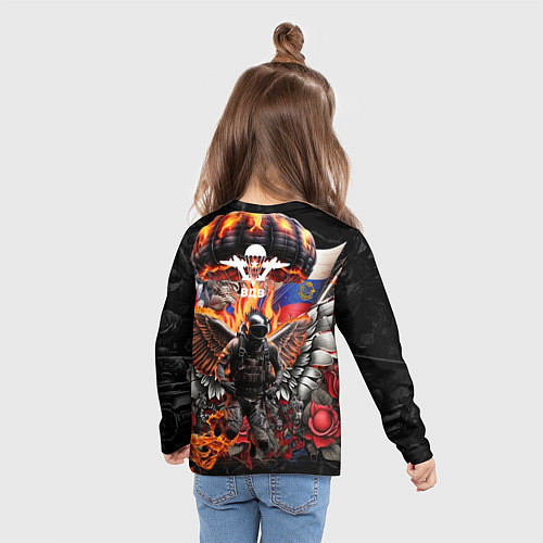 Детский лонгслив Десантник ВДВ с крыльями ангела / 3D-принт – фото 6