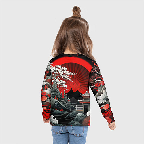 Детский лонгслив Деревья Японии и природа / 3D-принт – фото 6