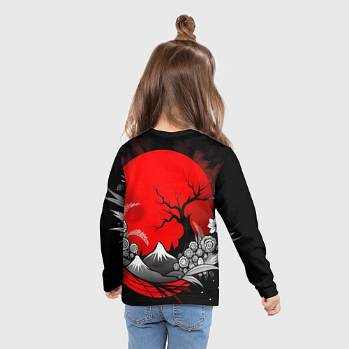 Детский лонгслив Природа Японии - абстракция / 3D-принт – фото 6