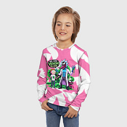 Лонгслив детский Рик-Веном и Морти - ядовитая слизь, цвет: 3D-принт — фото 2