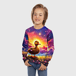 Лонгслив детский Космическая уточка, цвет: 3D-принт — фото 2