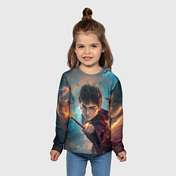Лонгслив детский Гарри Поттер и вороны, цвет: 3D-принт — фото 2