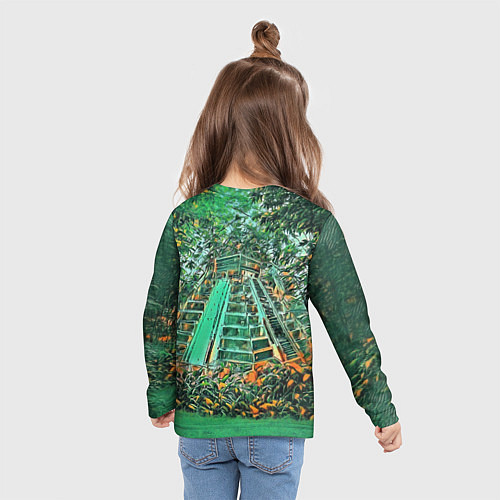 Детский лонгслив Башня в джунглях / 3D-принт – фото 6
