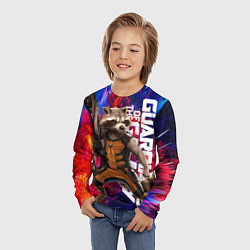 Лонгслив детский Стражи галактики - Ракета, цвет: 3D-принт — фото 2