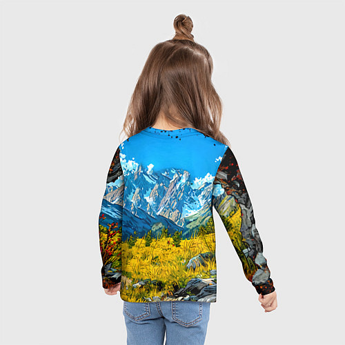 Детский лонгслив Горный козел / 3D-принт – фото 6