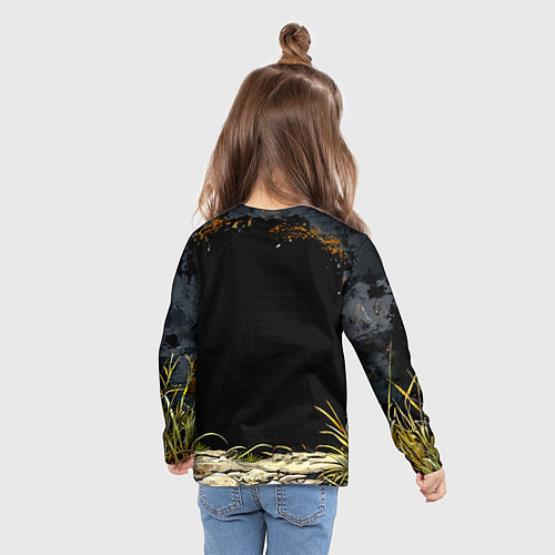 Детский лонгслив Кенгуру на черном / 3D-принт – фото 6