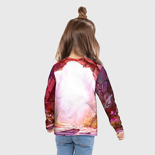 Детский лонгслив Осел в розовом свете / 3D-принт – фото 6