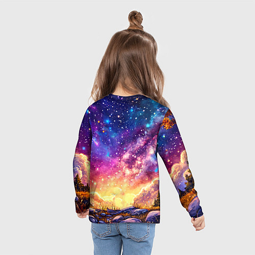 Детский лонгслив Лось и звездное небо / 3D-принт – фото 6
