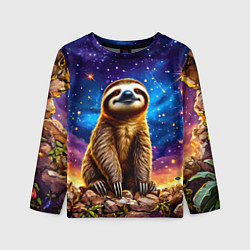 Лонгслив детский Ленивец и звездное небо, цвет: 3D-принт