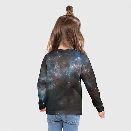 Детский лонгслив Череп - космос / 3D-принт – фото 6