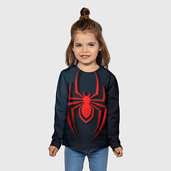 Лонгслив детский Человек паук - логотип, цвет: 3D-принт — фото 2