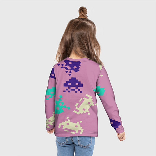 Детский лонгслив Пиксели фильтр / 3D-принт – фото 6