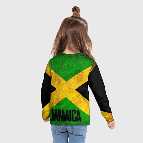 Детский лонгслив Jamaica lion flag / 3D-принт – фото 6