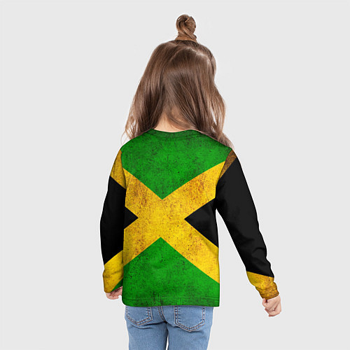 Детский лонгслив Jamaica flag / 3D-принт – фото 6