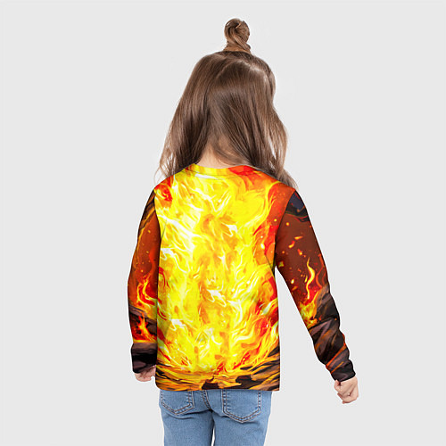 Детский лонгслив Ослик в огне / 3D-принт – фото 6