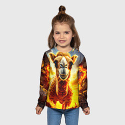 Лонгслив детский Верблюд в огне, цвет: 3D-принт — фото 2