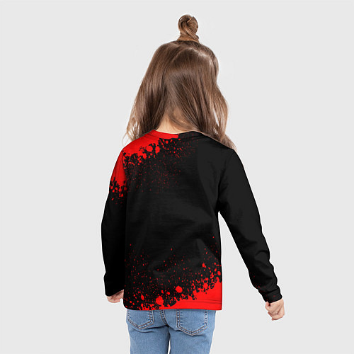 Детский лонгслив Club Brugge - red gradient / 3D-принт – фото 6