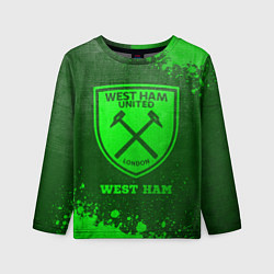 Лонгслив детский West Ham - green gradient, цвет: 3D-принт