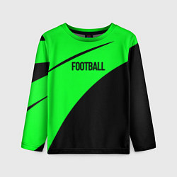 Лонгслив детский Football чёрно-зелёный, цвет: 3D-принт